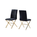 Black Faux Leather Dining Chair Set of 2 J65533