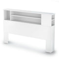 White Wood Full Queen Bookcase Headboard Q724404