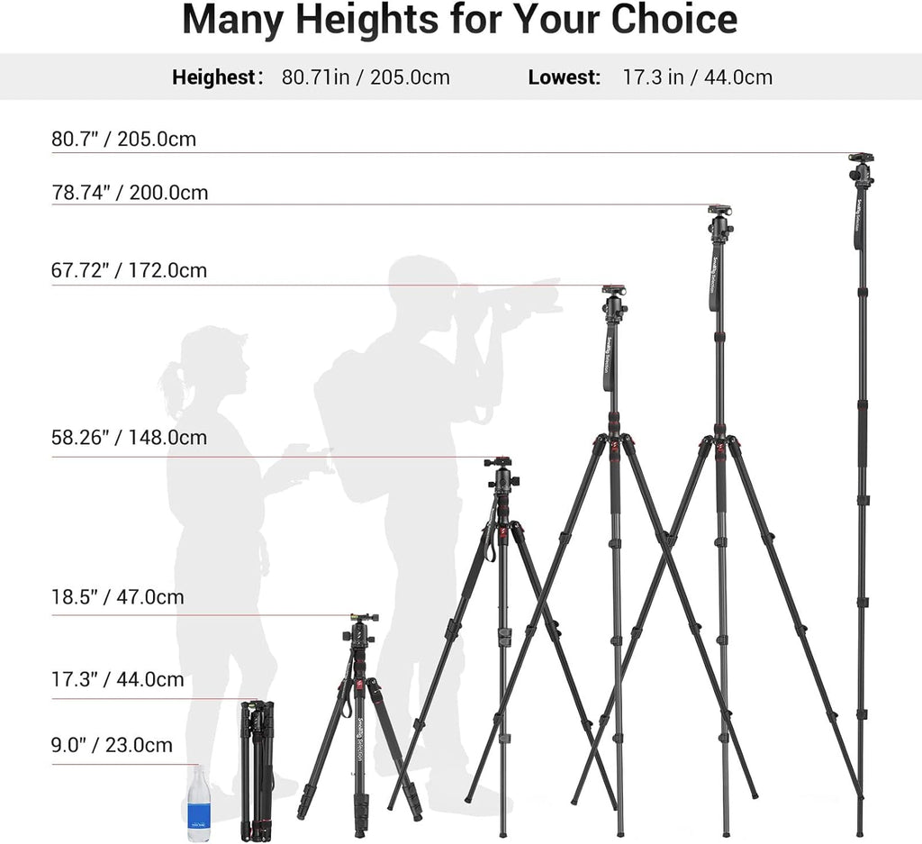 Foldable Aluminum Camera Tripod & Monopod L670171