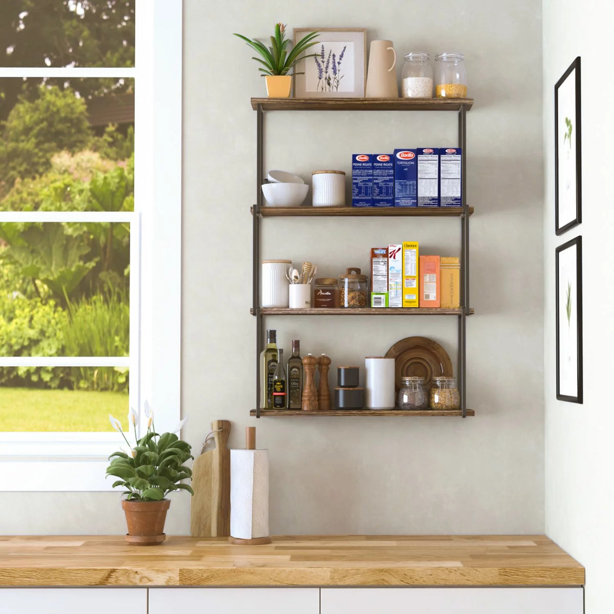 4-Tier Floating Shelves Wall Storage T874193