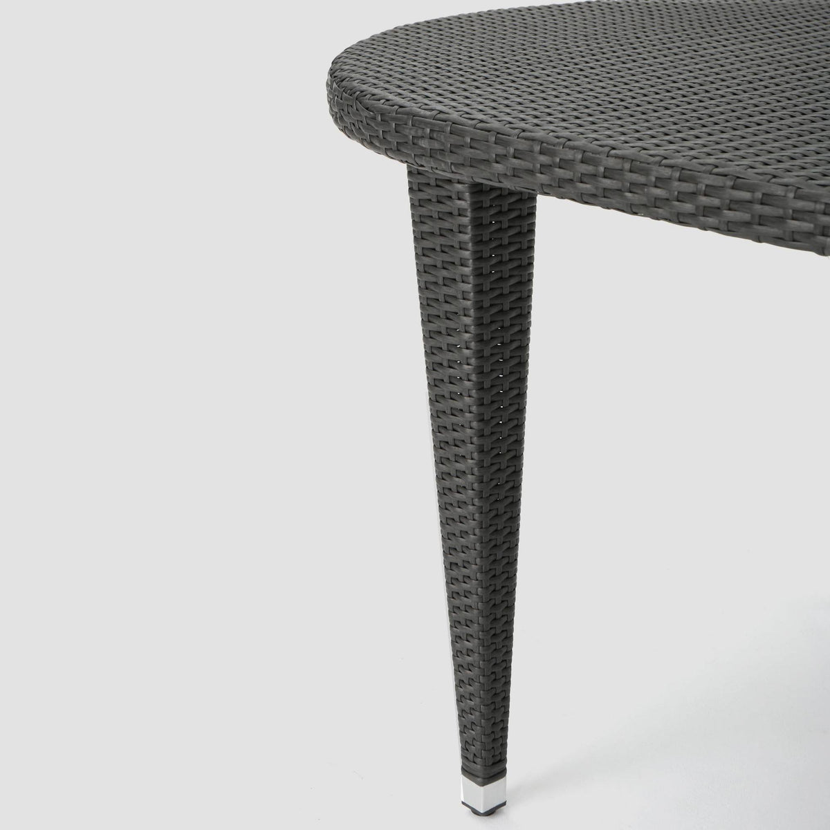 Grey Oval Wicker Dining Table D302