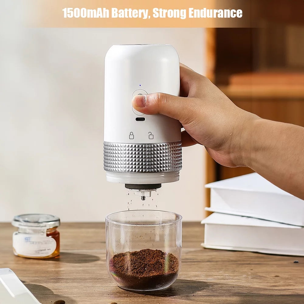 Portable Electric Burr Coffee Grinder 13W 200ml USB Rechargeable Adjustable Cordless J58464