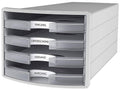 4 Open Drawers Light Grey/ Translucent Clear U629301