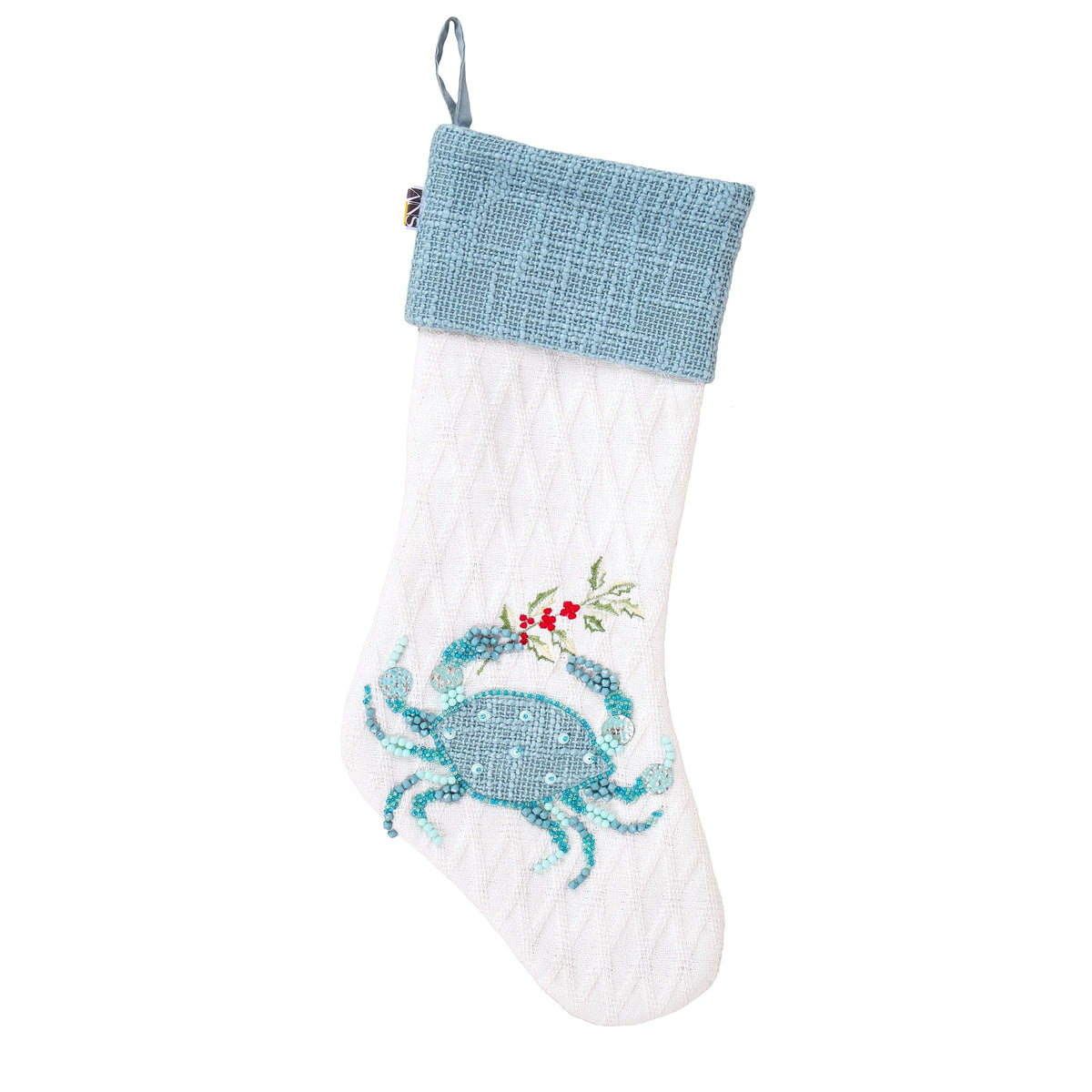 20” Embroidered Blue Crab Stocking U689889