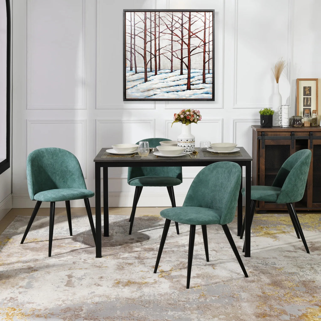 Green Fabric Upholstered Dining Chairs Set of 2 J230