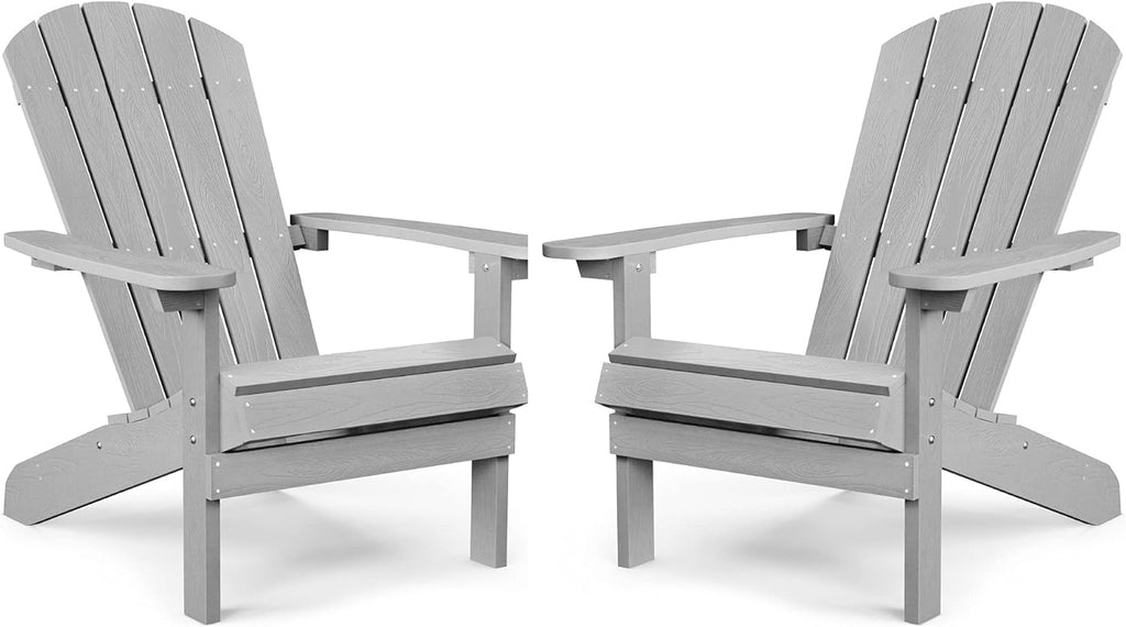 Black Plastic Adirondack Chairs Set of 2 Q750409