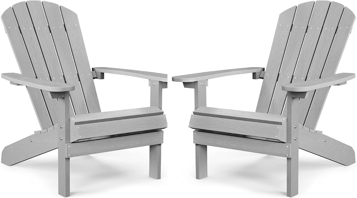 Black Plastic Adirondack Chairs Set of 2 Q750409