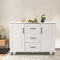 White Wooden 3 Drawer 2 Door Storage Cabinet M4595
