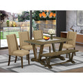 6-Piece Dining Table Set with Bench W3287