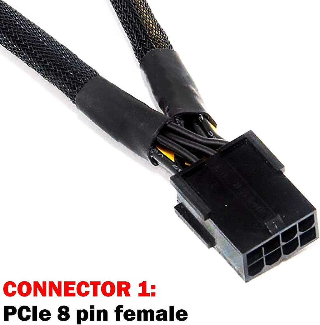 16 AWG PCI-e 8 Pin to Dual 8(6+2) Pin Sleeved Splitter Power Extension Cable 20 inches 4 Pack Z432290