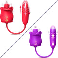 3 in 1 G Spot Vibrator with 9 Tongue Licking & Thrusting Dildo E592