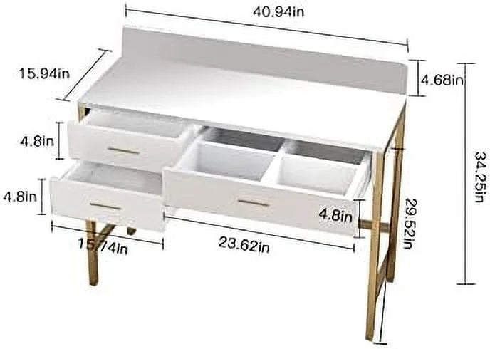 Makeup Vanity Desk with Drawers and Cabinet P6492