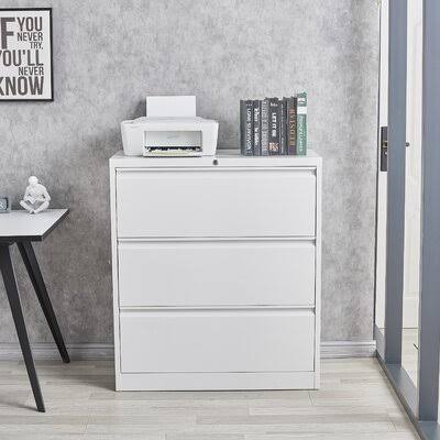 White 3 Drawer File Cabinet P3627
