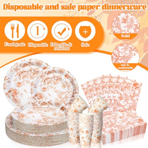 400 Pcs Fall Disposable Dinnerware Set for 50 Guest P8183