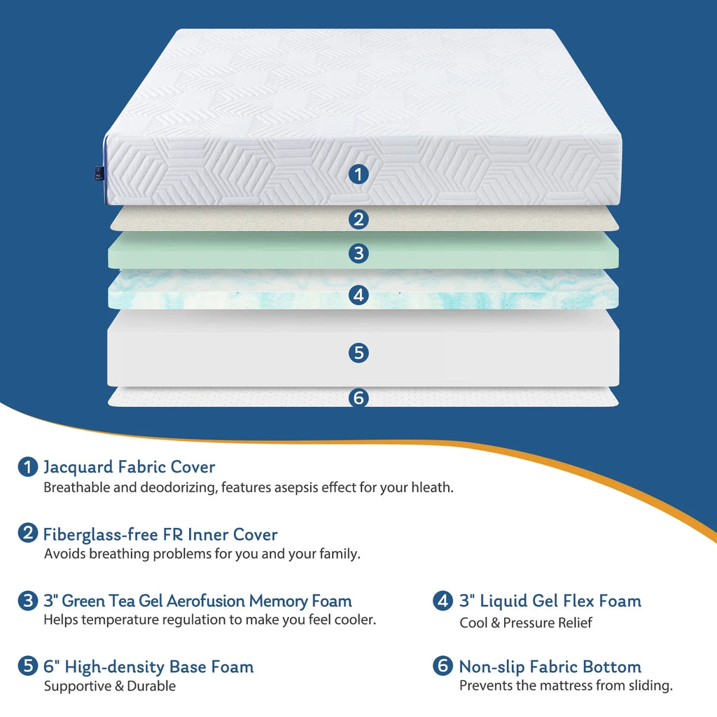 Twin Size 12 inch Gel Memory Foam Mattress J646189