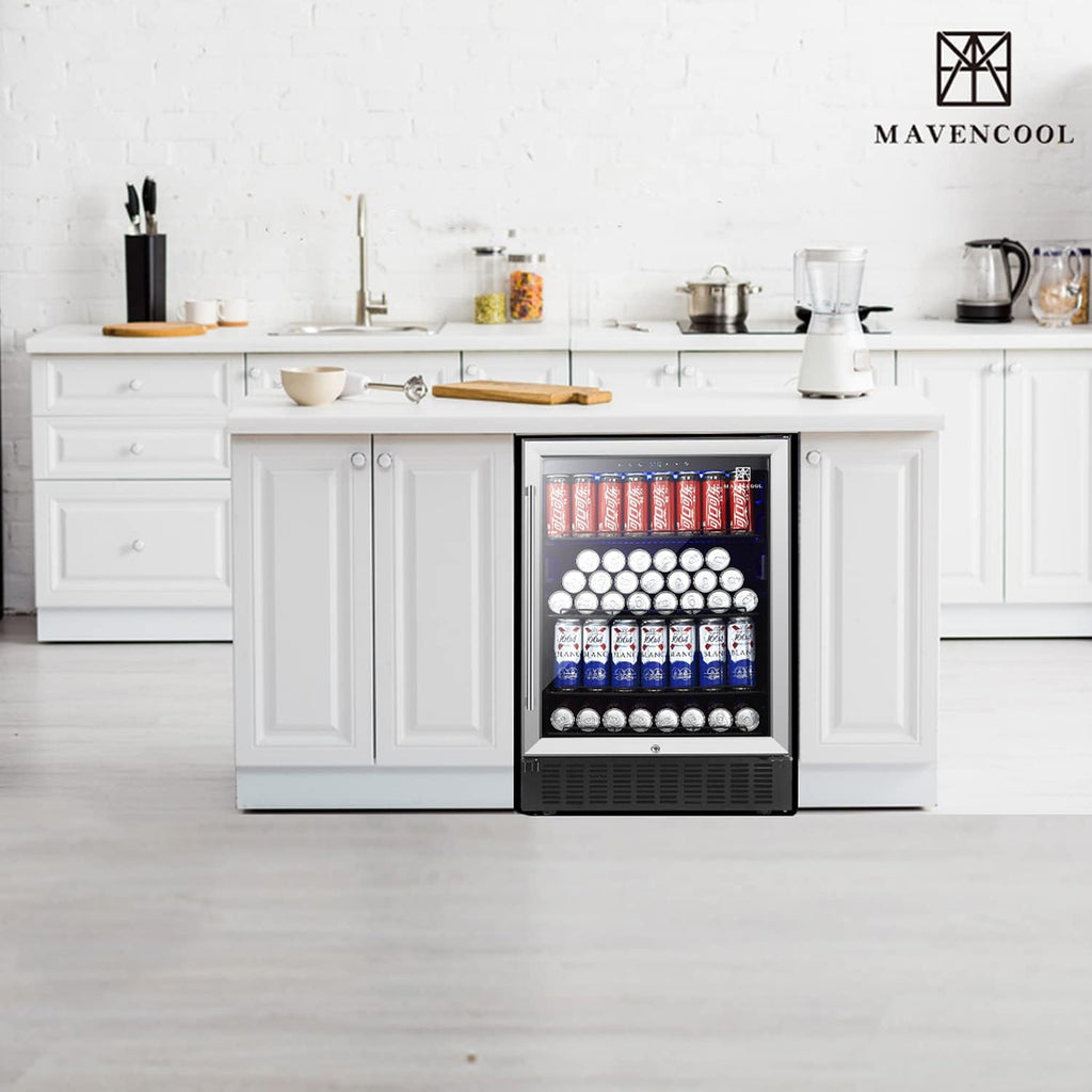 24 Inch 164 Cans Beverage Refrigerator with Glass Door C6062