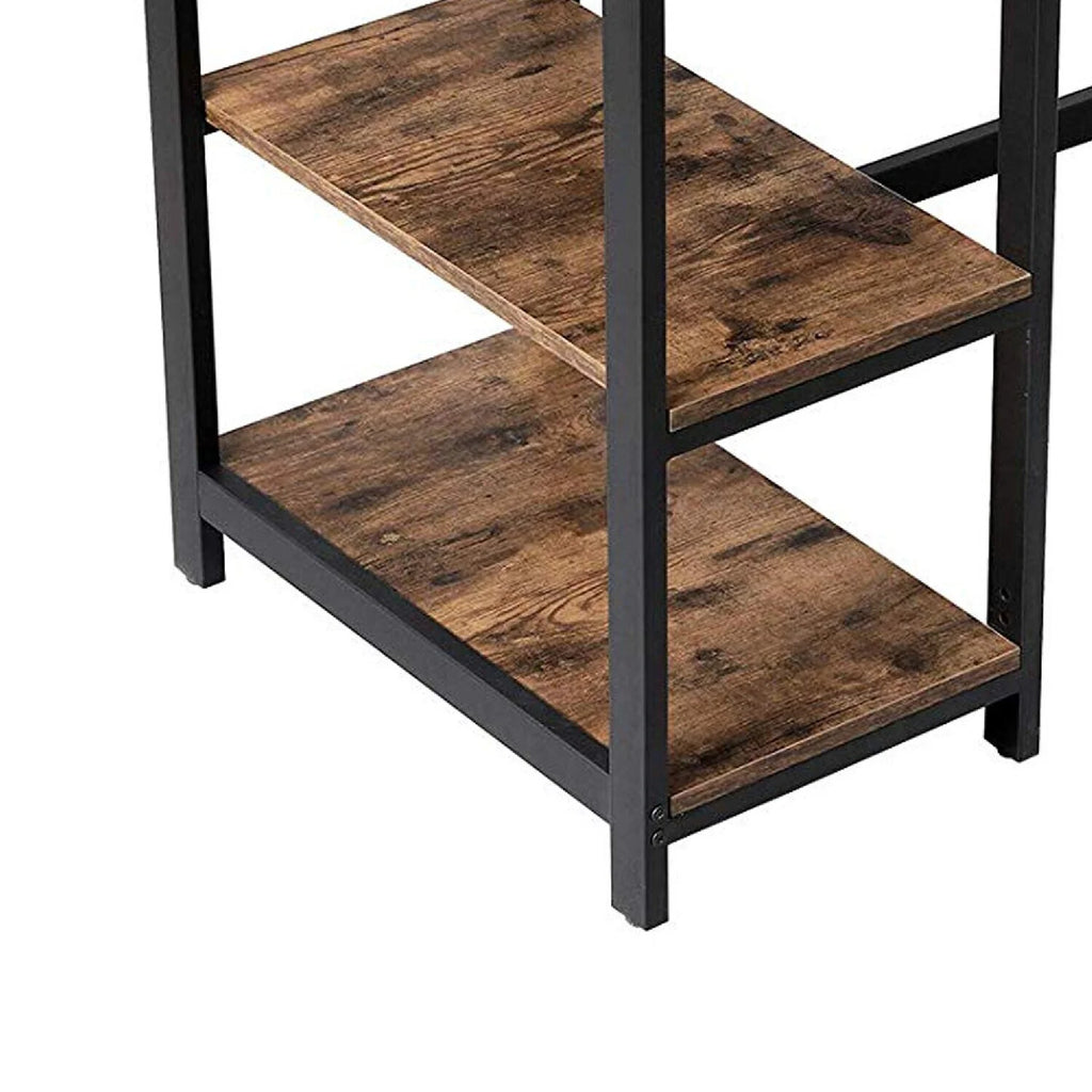55 Inch Wood And Metal Desk With 2 Shelves B8444