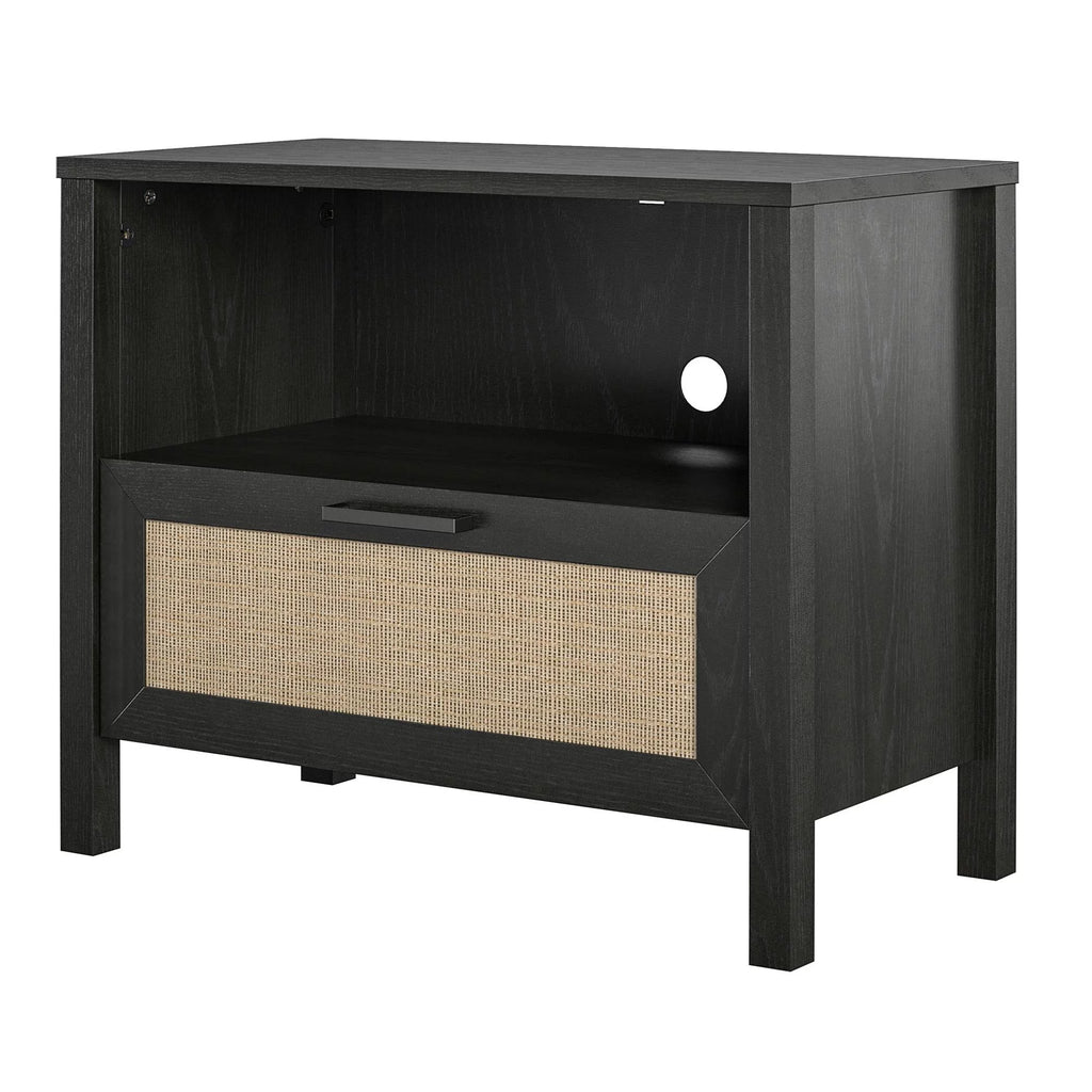 Black 1 Drawer Nightstand W85998