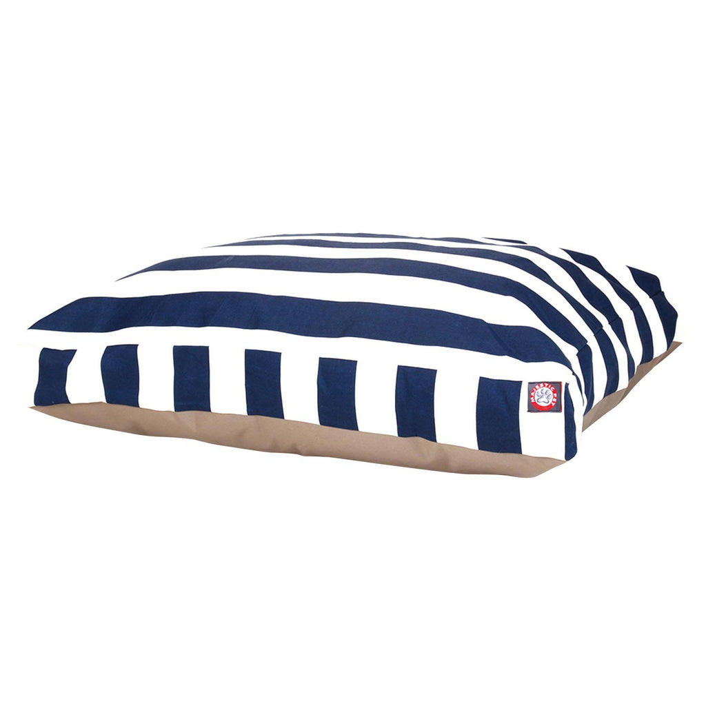 Navy Blue Vertical Stripe Rectangle Pet Bed K877