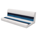 White Navy Blue Pontoon Boat Bench Seat and Backrest Cushion Set H551