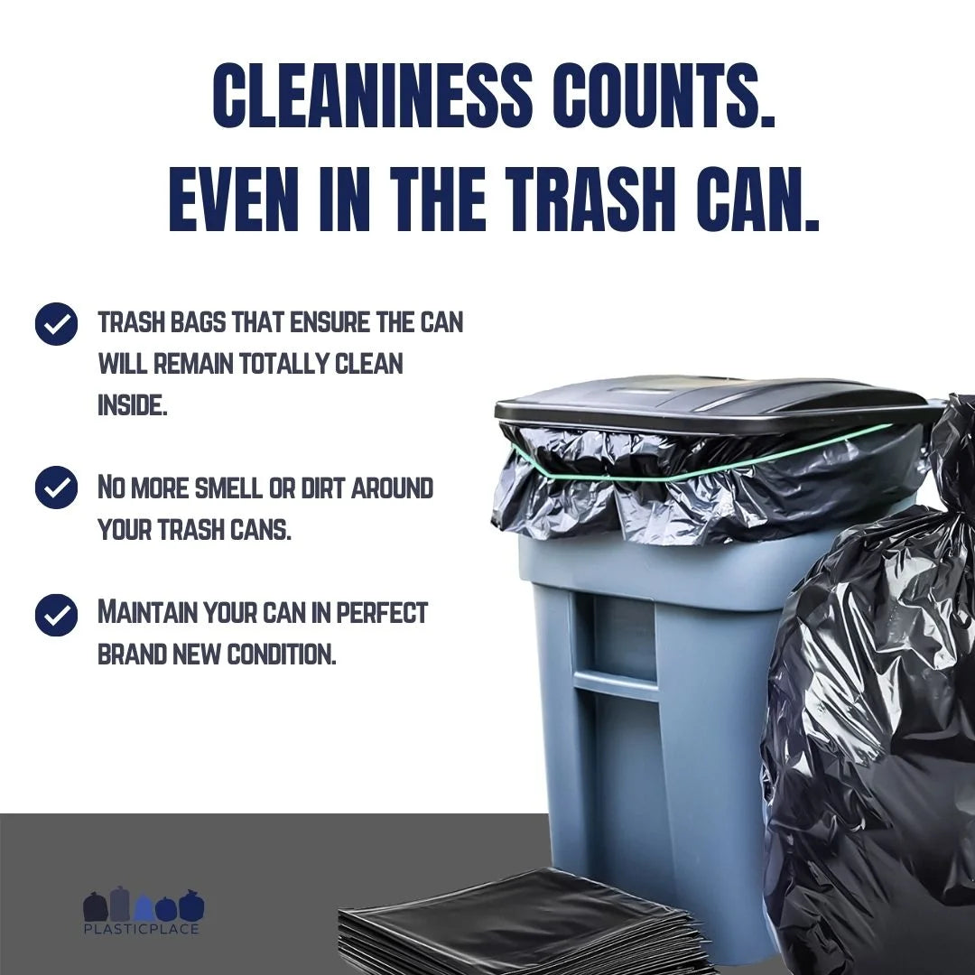 Black 64 Gallon Trash Bags, 50 Count W891