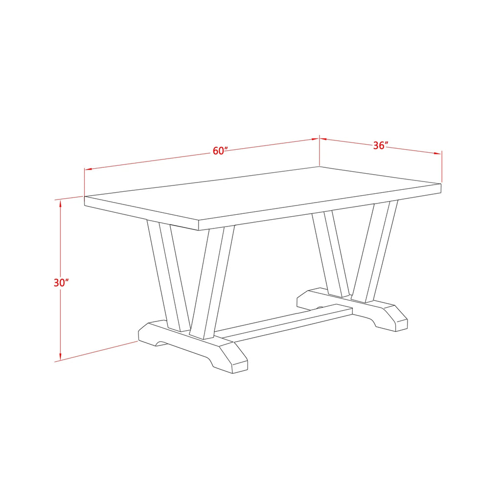 6-Piece Dining Table Set with Bench W3287