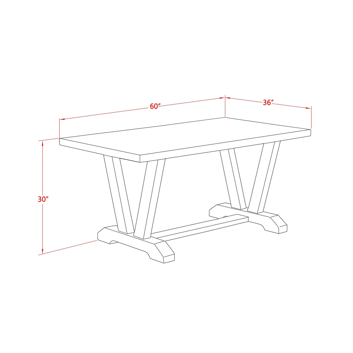 6-Piece Dining Table Set with Bench W3287