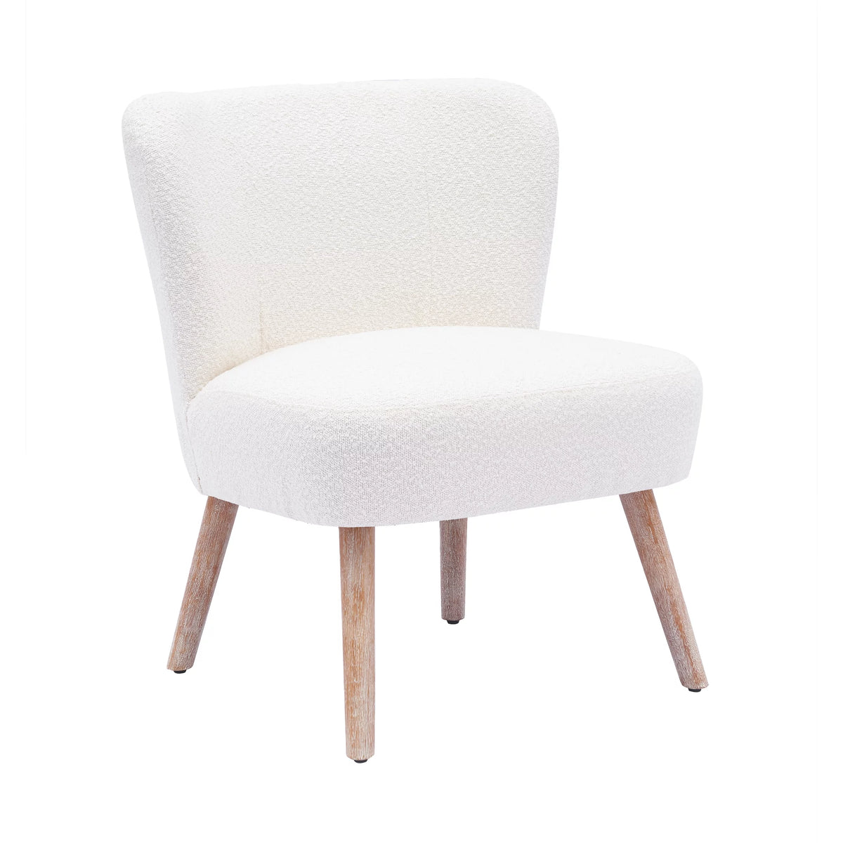 25" Wide Wingback Accent Chair Water and Stain Resistant Boucle Cream V74435
