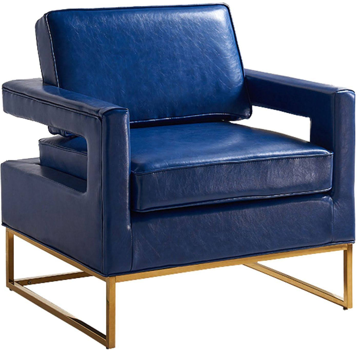 Navy Leather Accent Chair P697620