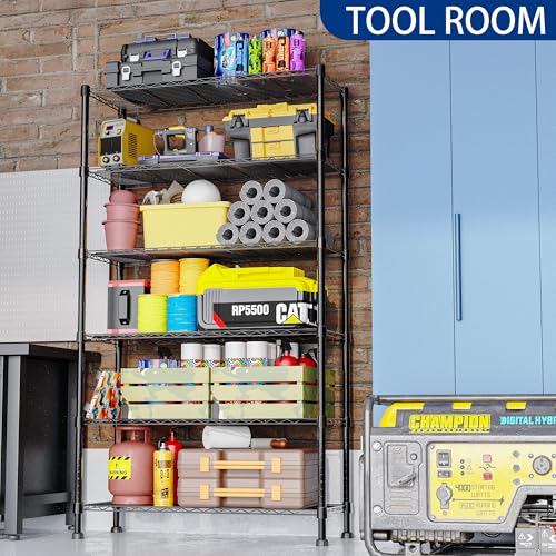 6 Wire Shelving Steel Storage Rack Adjustable Unit Shelves K8753