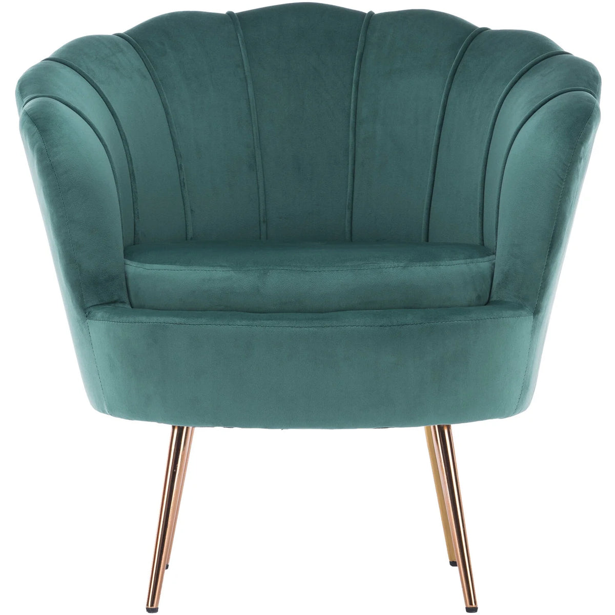Dark Green Tufted Accent Chair with Gold Legs T8457