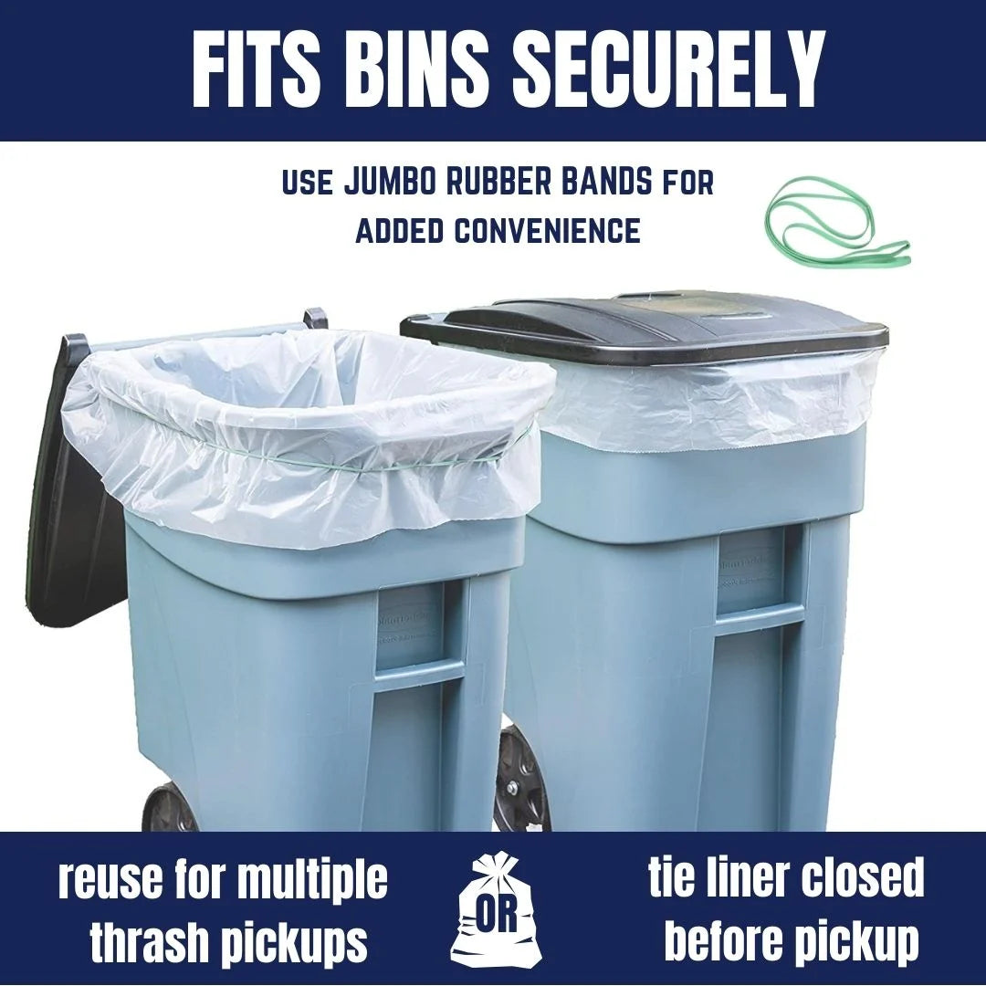 Black 64 Gallon Trash Bags, 50 Count W891