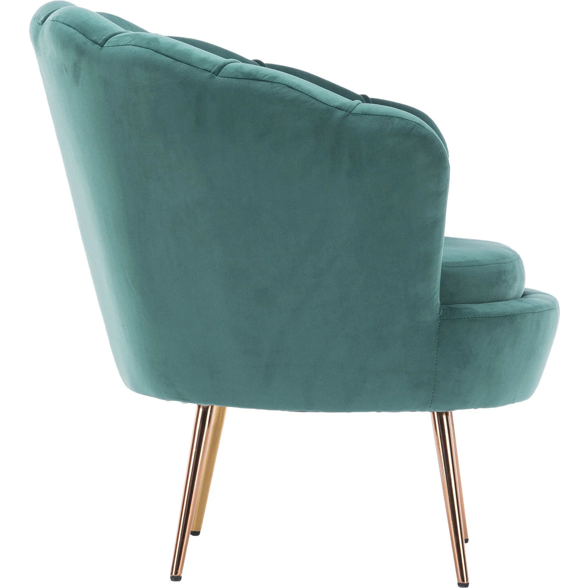 Dark Green Tufted Accent Chair with Gold Legs T8457