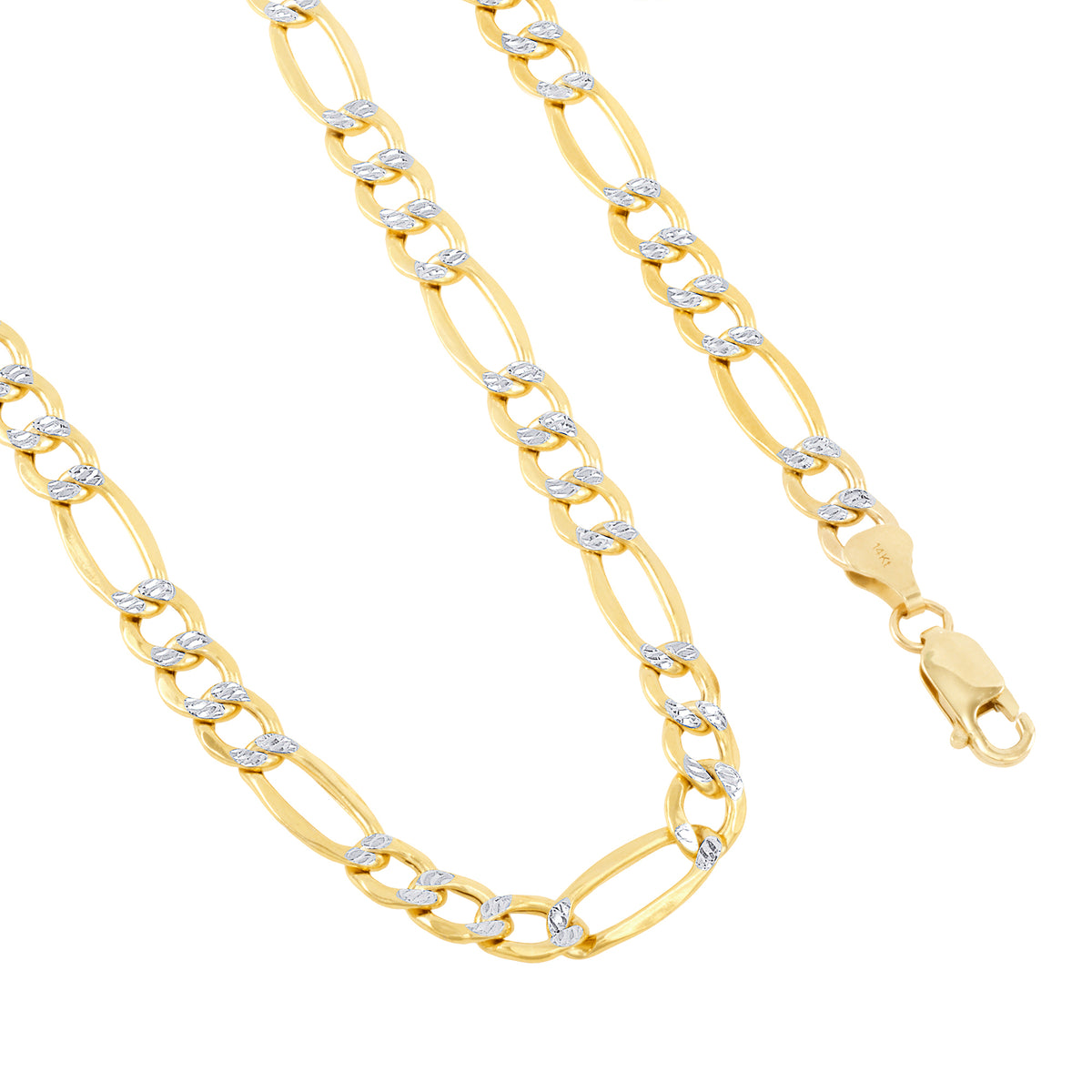 14k Yellow Gold Solid Figaro Chain Necklace 20" - 30" Q959
