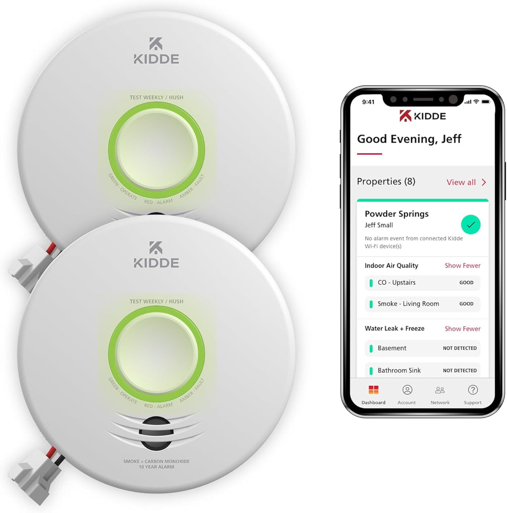 Smart Smoke & CO Detector Hardwired 2 Pack Z9894