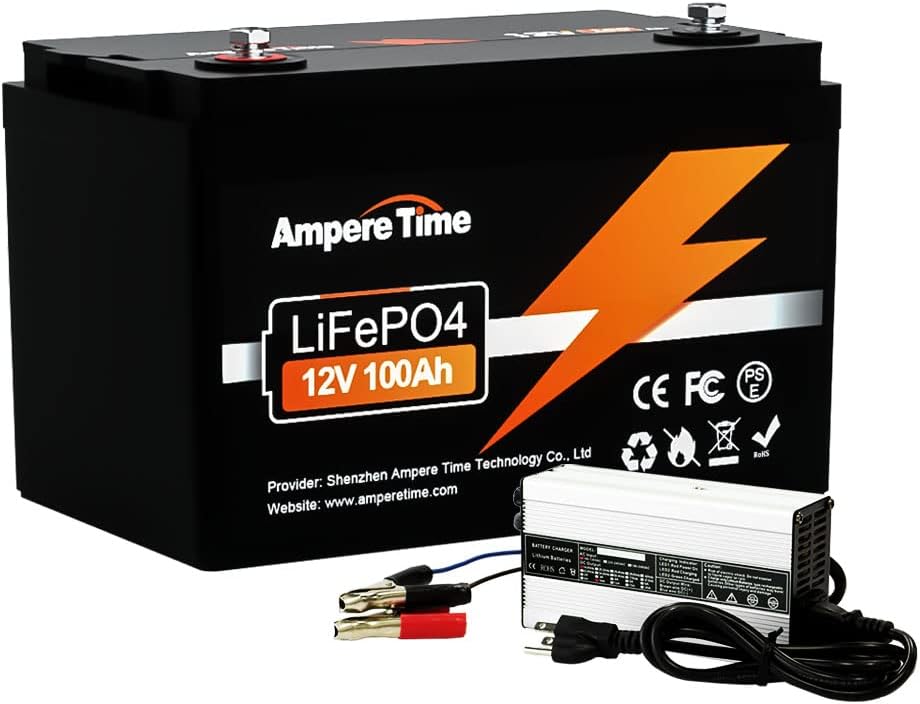 12V 100Ah LiFePO4 Battery with 14.6V 10A Charger H40707