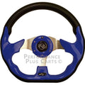 Blue 12.5x22 Golf Cart Steering Wheel with Black Adapter Hub T50151