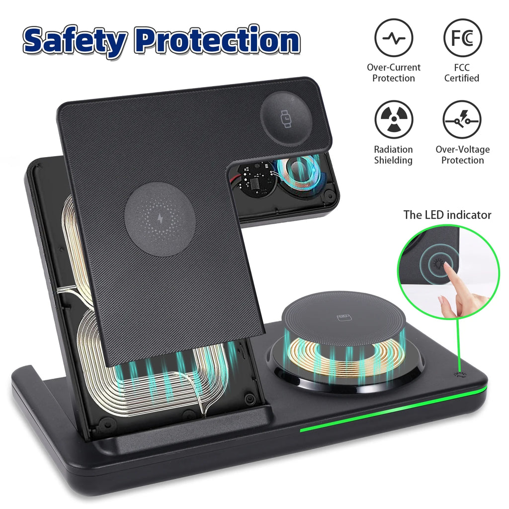 White 18W Foldable Wireless Charging Station X60963