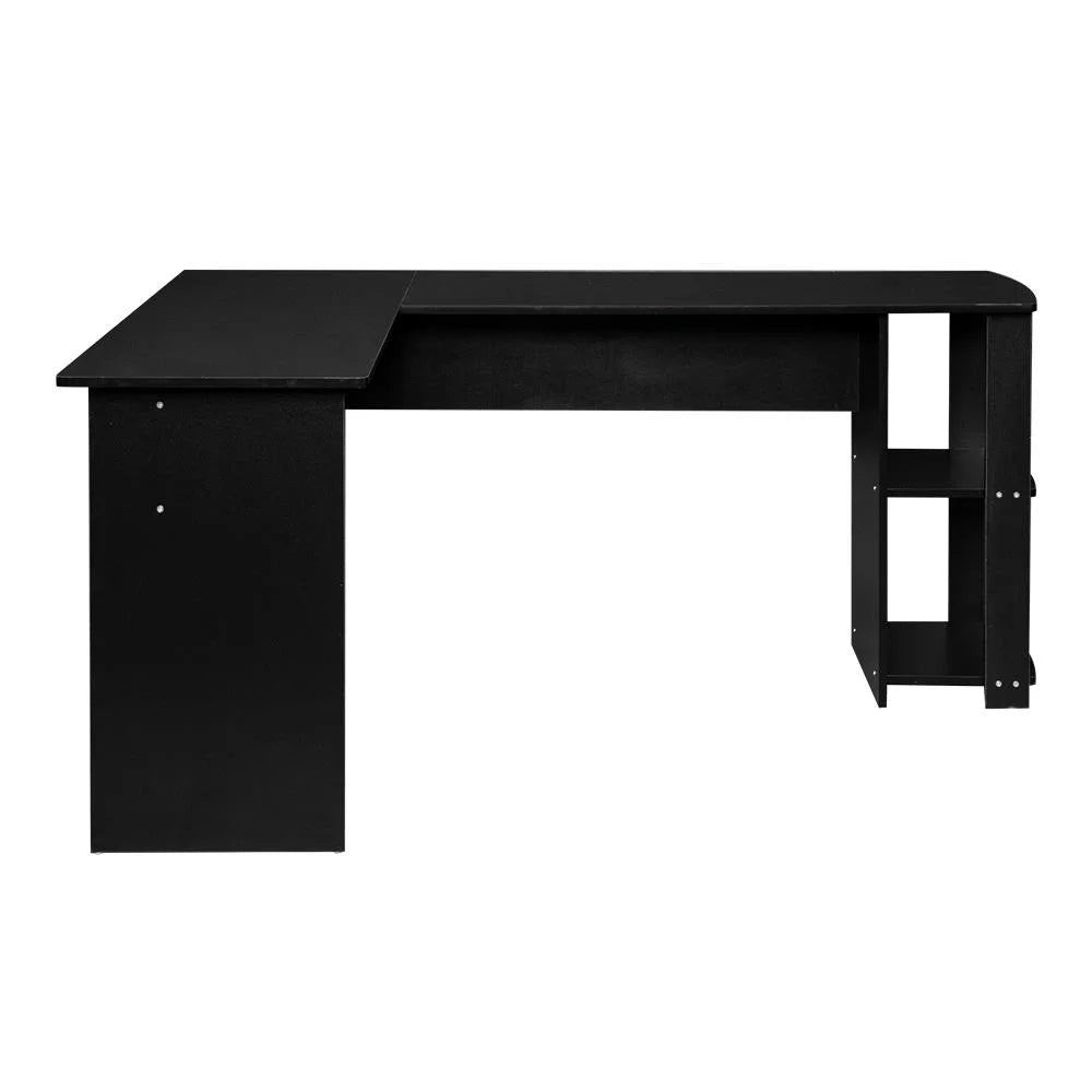 L Shaped Wood Corner Desk with Bookshelves I34616