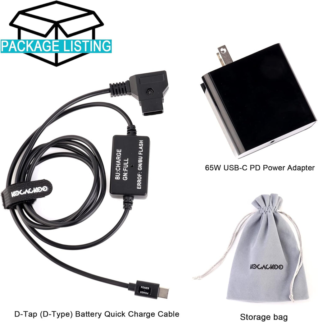 D-Tap Battery Quick Charge Power Adapter Kit, Pack of 2 H56259
