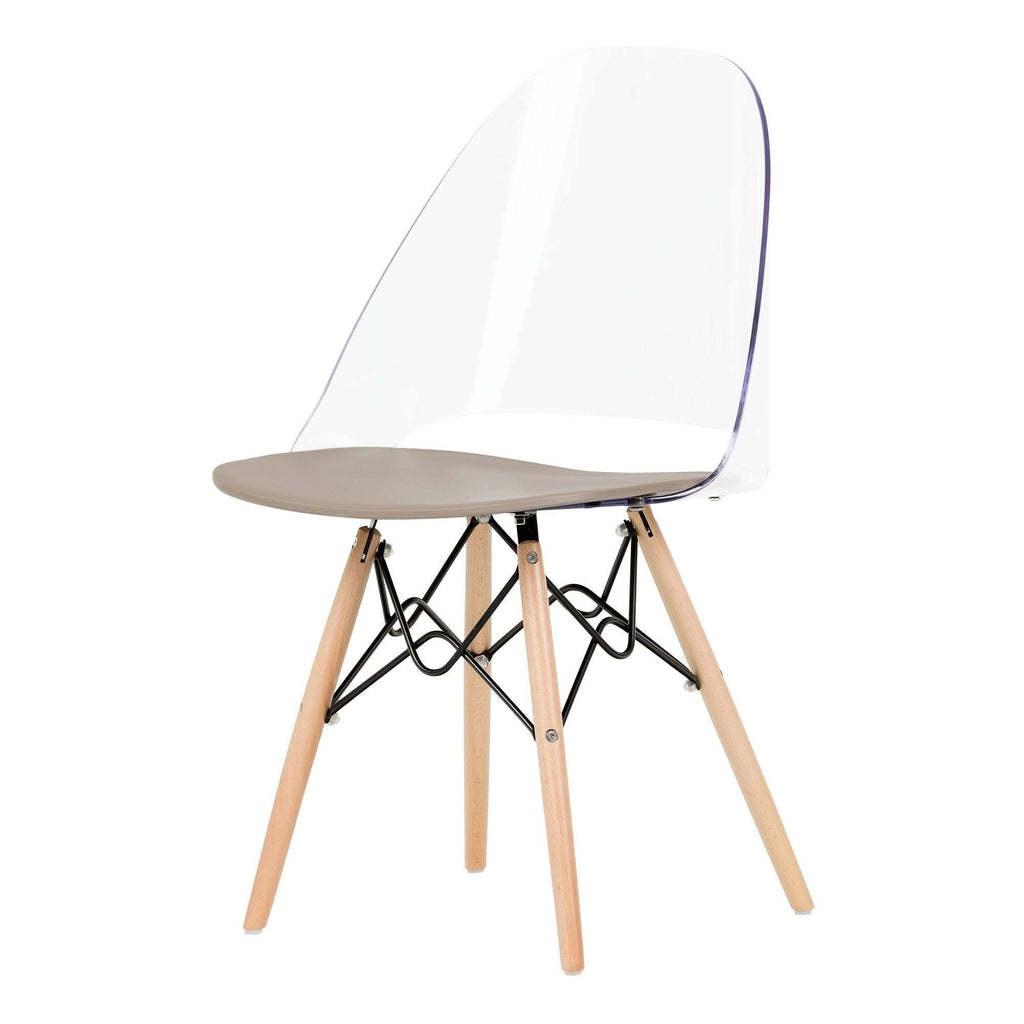 Clear and White Dining Side Chair C67117