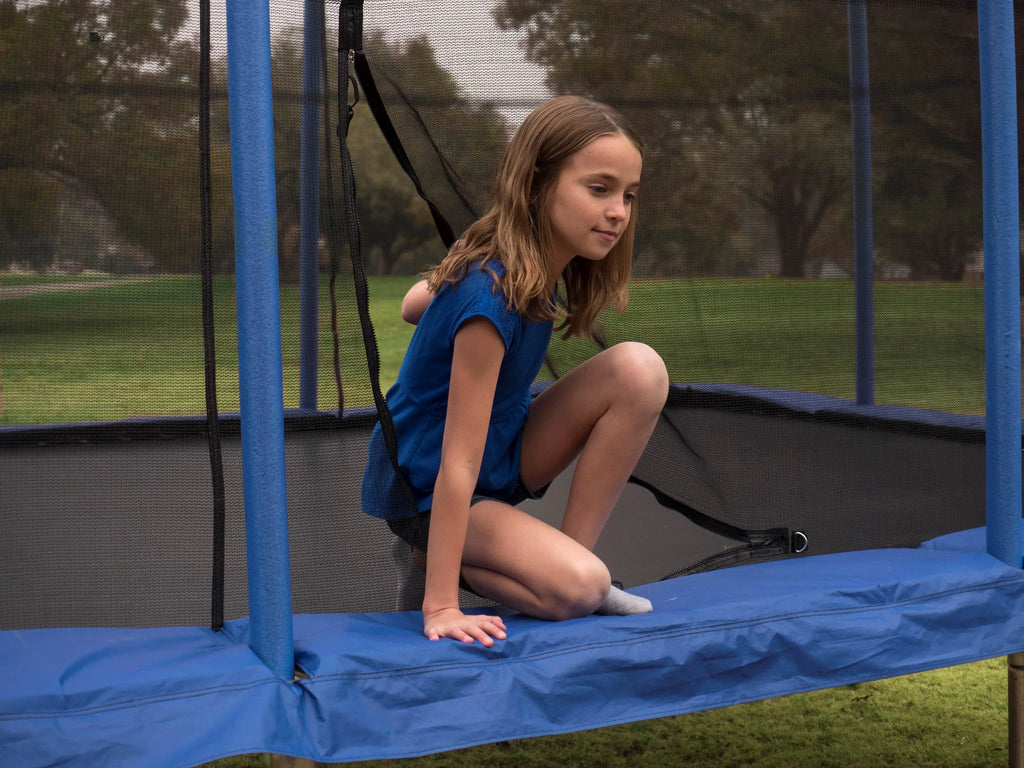 10 x 14 Ft Rectangular Trampoline with Safety Net Enclosure, Blue W4532
