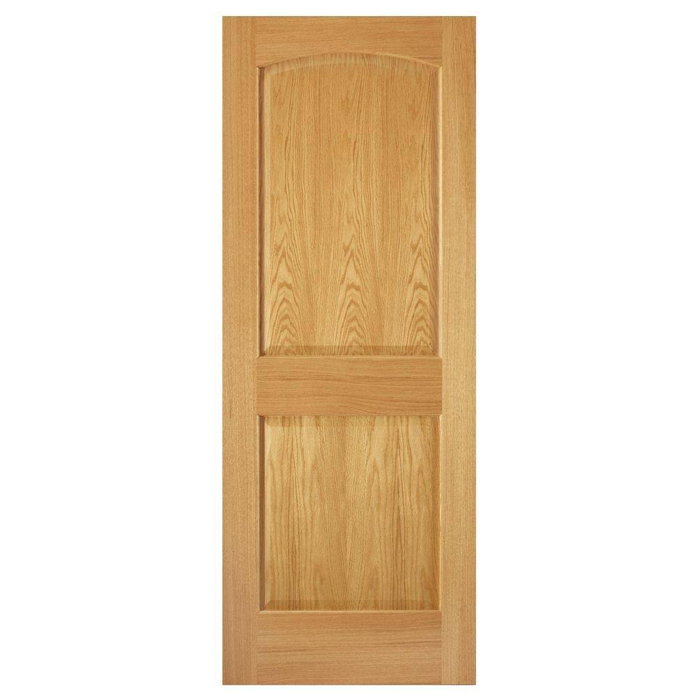 36 in. x 80 in. 2-Panel Arch Solid Core Oak Interior Door Slab Y420