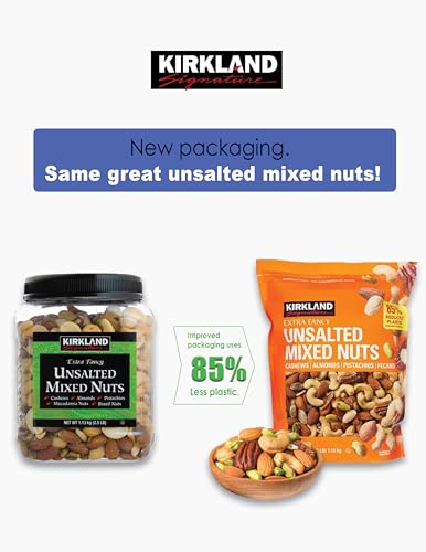 Unsalted Mixed Nuts 2.5 lb, 2 Pack K950