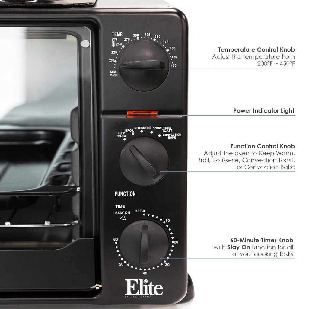 8 Cu Ft. Toaster Oven with Rotisserie and Grill/Griddle Top V25677
