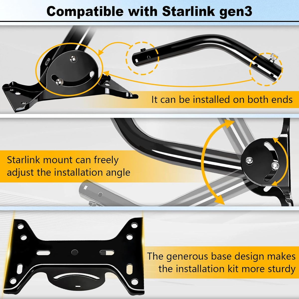 Adjustable Starlink Gen 3 Mount with Pipe Adapter D432