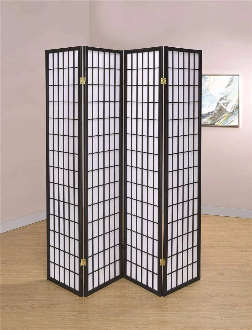 4 Panels Wood Shoji Room Divider Screen B242027