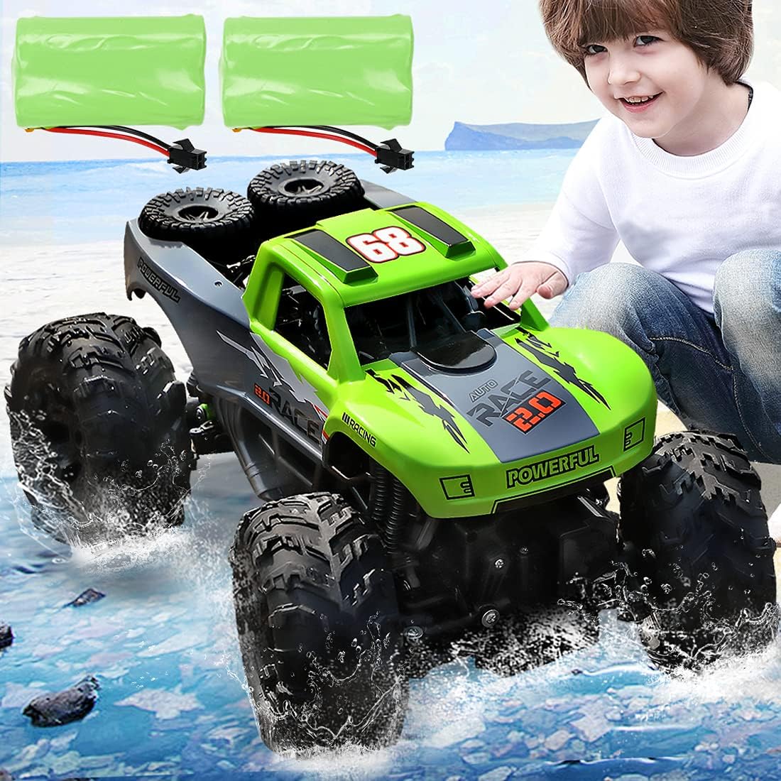 2.4GHz 4WD Waterproof Amphibious RC Car T698729