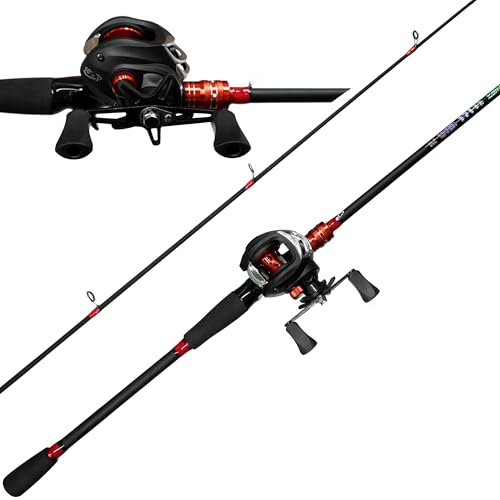 Fishing Rod and Reel Combo, 6 Foot 7 Foot 2-Piece, Fiberglass Carbon Fiber Rod with EVA Handle Z1450