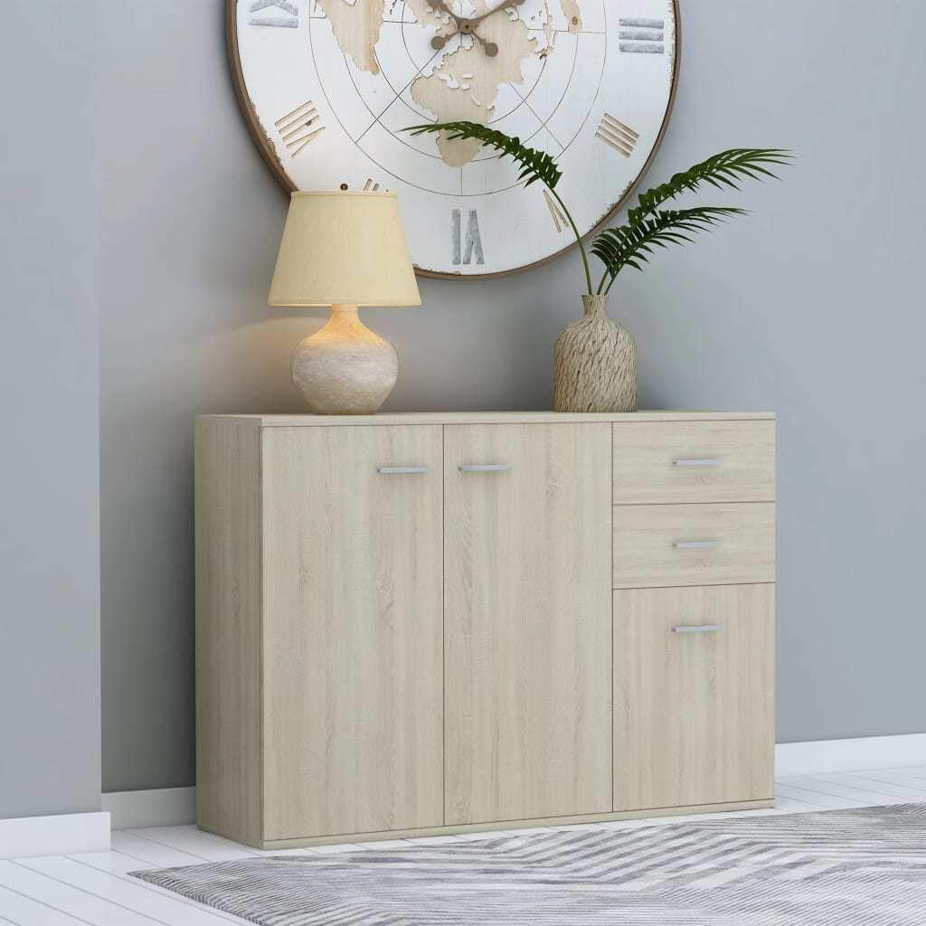 White Chipboard Sideboard Storage Cabinet M771520